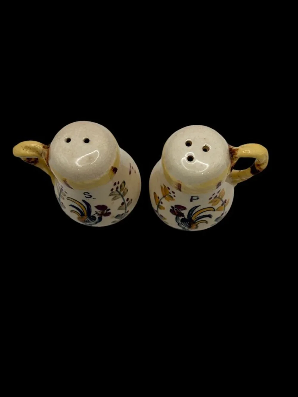 Vintage Japan Rooster Salt & Pepper Shakers Set – Hand Painted Ceramic Country